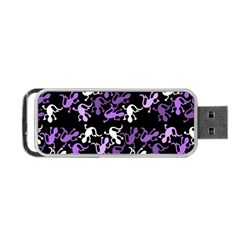 Purple Lizards Pattern Portable Usb Flash (one Side) by Valentinaart