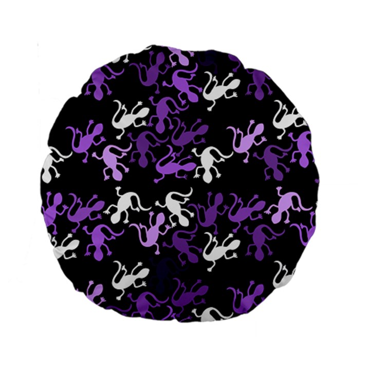 Purple lizards pattern Standard 15  Premium Round Cushions