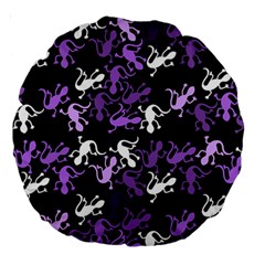 Purple Lizards Pattern Large 18  Premium Round Cushions by Valentinaart