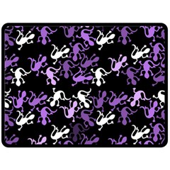 Purple Lizards Pattern Double Sided Fleece Blanket (large)  by Valentinaart