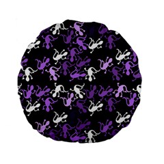 Purple Lizards Pattern Standard 15  Premium Flano Round Cushions by Valentinaart