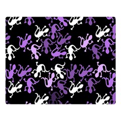 Purple Lizards Pattern Double Sided Flano Blanket (large)  by Valentinaart