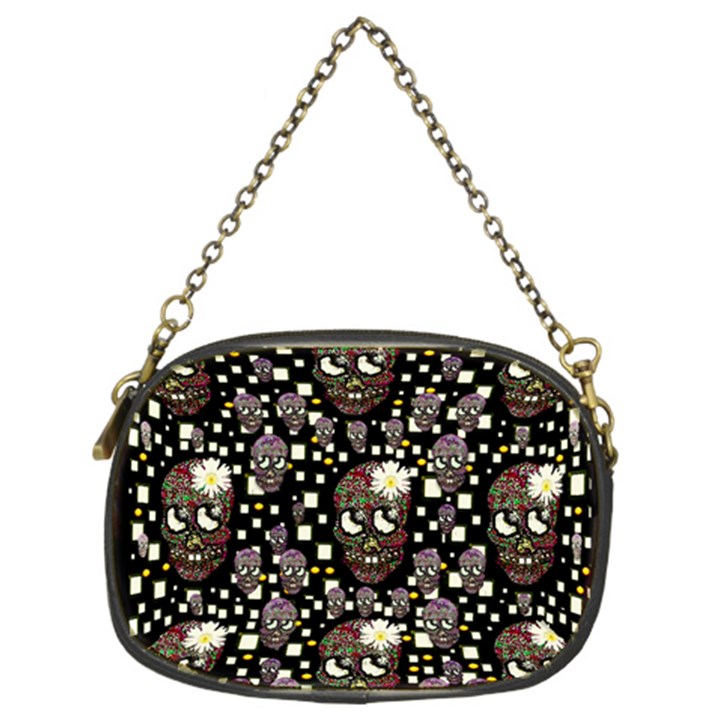 Floral Skulls With Sugar On Chain Purses (Two Sides) 