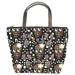 Floral Skulls With Sugar On Bucket Bags