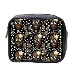 Floral Skulls With Sugar On Mini Toiletries Bag 2-Side