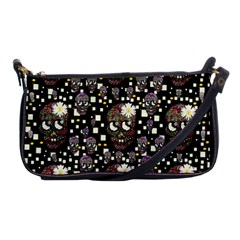 Floral Skulls With Sugar On Shoulder Clutch Bags by pepitasart