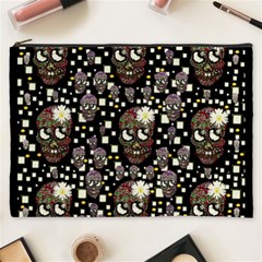 Floral Skulls With Sugar On Cosmetic Bag (XXXL) 