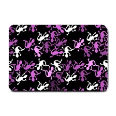 Magenta Lizards Pattern Small Doormat  by Valentinaart