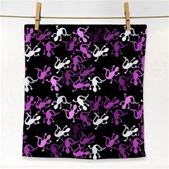 Magenta Lizards Pattern Face Towel by Valentinaart