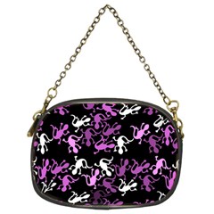 Magenta Lizards Pattern Chain Purses (two Sides)  by Valentinaart