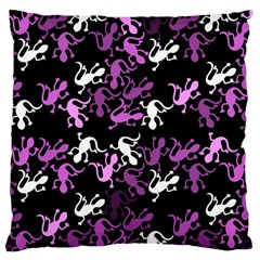 Magenta Lizards Pattern Large Cushion Case (one Side) by Valentinaart