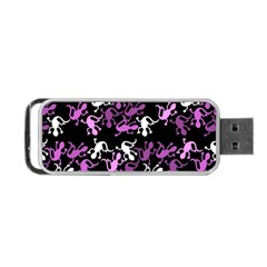 Magenta Lizards Pattern Portable Usb Flash (one Side) by Valentinaart