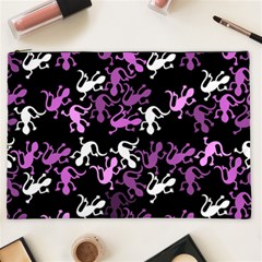 Magenta Lizards Pattern Cosmetic Bag (xxl)  by Valentinaart