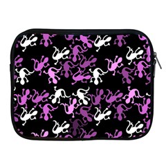 Magenta Lizards Pattern Apple Ipad 2/3/4 Zipper Cases by Valentinaart