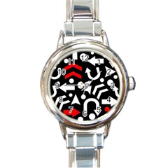 Right Direction - Red Round Italian Charm Watch by Valentinaart