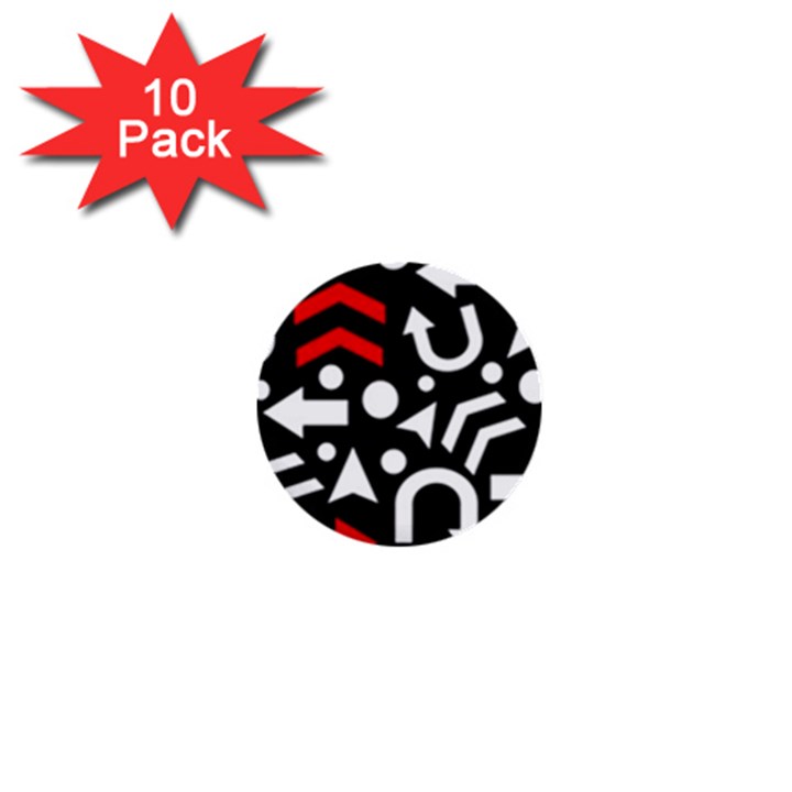 Right direction - red 1  Mini Buttons (10 pack) 