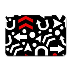 Right Direction - Red Small Doormat  by Valentinaart