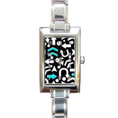 Right Direction - Cyan Rectangle Italian Charm Watch by Valentinaart