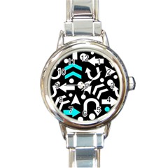 Right Direction - Cyan Round Italian Charm Watch by Valentinaart