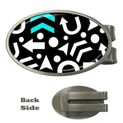 Right Direction - Cyan Money Clips (oval)  by Valentinaart