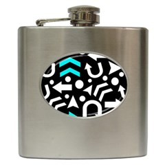 Right Direction - Cyan Hip Flask (6 Oz) by Valentinaart