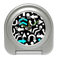 Right Direction - Cyan Travel Alarm Clocks by Valentinaart