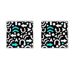 Right direction - cyan Cufflinks (Square) Front(Pair)