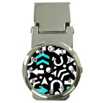 Right direction - cyan Money Clip Watches Front