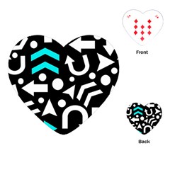 Right Direction - Cyan Playing Cards (heart)  by Valentinaart