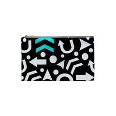 Right Direction - Cyan Cosmetic Bag (small)  by Valentinaart