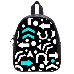 Right Direction - Cyan School Bags (small)  by Valentinaart