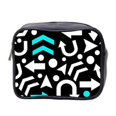 Right Direction - Cyan Mini Toiletries Bag 2-side by Valentinaart