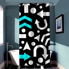 Right Direction - Cyan Shower Curtain 36  X 72  (stall)  by Valentinaart