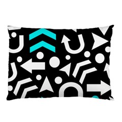 Right Direction - Cyan Pillow Case (two Sides) by Valentinaart