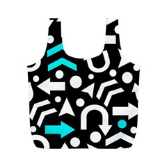 Right Direction - Cyan Full Print Recycle Bags (m)  by Valentinaart