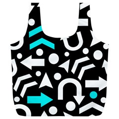 Right Direction - Cyan Full Print Recycle Bags (l)  by Valentinaart