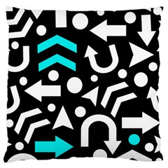 Right Direction - Cyan Standard Flano Cushion Case (two Sides) by Valentinaart