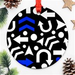 Right direction - blue  Ornament (Round)  Front