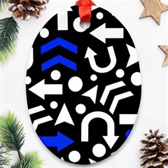 Right Direction - Blue  Ornament (oval)  by Valentinaart