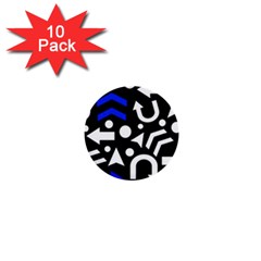 Right Direction - Blue  1  Mini Buttons (10 Pack)  by Valentinaart