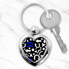 Right Direction - Blue  Key Chains (heart)  by Valentinaart