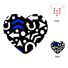 Right Direction - Blue  Playing Cards (heart)  by Valentinaart