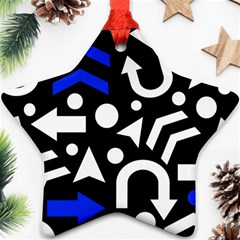 Right Direction - Blue  Star Ornament (two Sides)  by Valentinaart