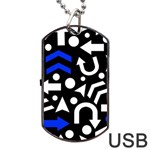 Right direction - blue  Dog Tag USB Flash (One Side) Front