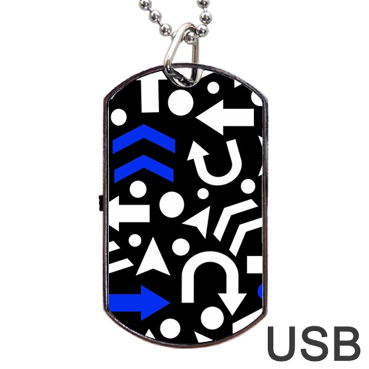 Right direction - blue  Dog Tag USB Flash (One Side)