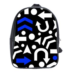 Right Direction - Blue  School Bags (xl)  by Valentinaart