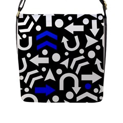 Right Direction - Blue  Flap Messenger Bag (l)  by Valentinaart