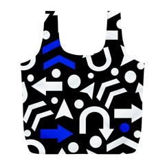 Right Direction - Blue  Full Print Recycle Bags (l)  by Valentinaart