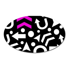 Right Direction - Magenta Oval Magnet by Valentinaart