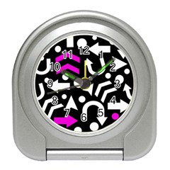 Right Direction - Magenta Travel Alarm Clocks by Valentinaart